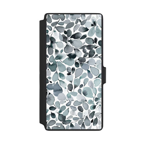 Samsung Galaxy S22 Ultra NIVOflip Eukalyptus Aquarell Blätter Grau