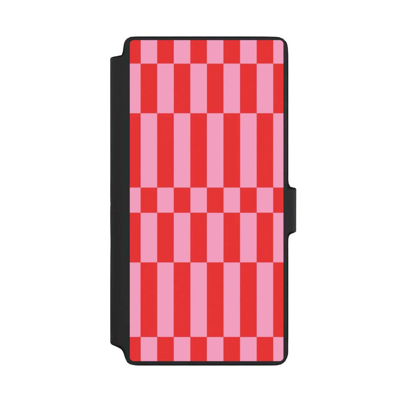Galaxy S22 Ultra NIVOflip Checked Abstract Bold Coral Red and Pink Color Block