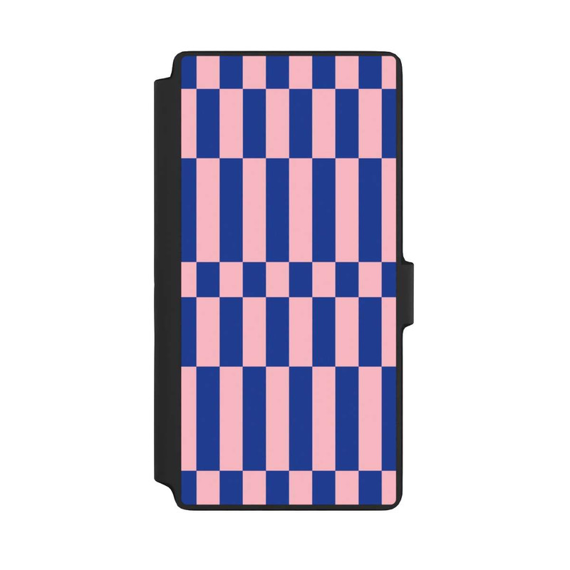Galaxy S22 Ultra NIVOflip Checked Abstract Bold Electric Blue and Pink Color Block