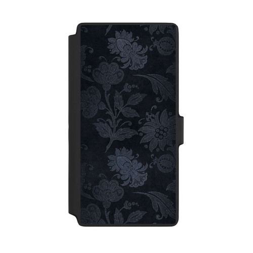 Samsung Galaxy S22 Ultra NIVOflip  Silberne Blumen auf Samt