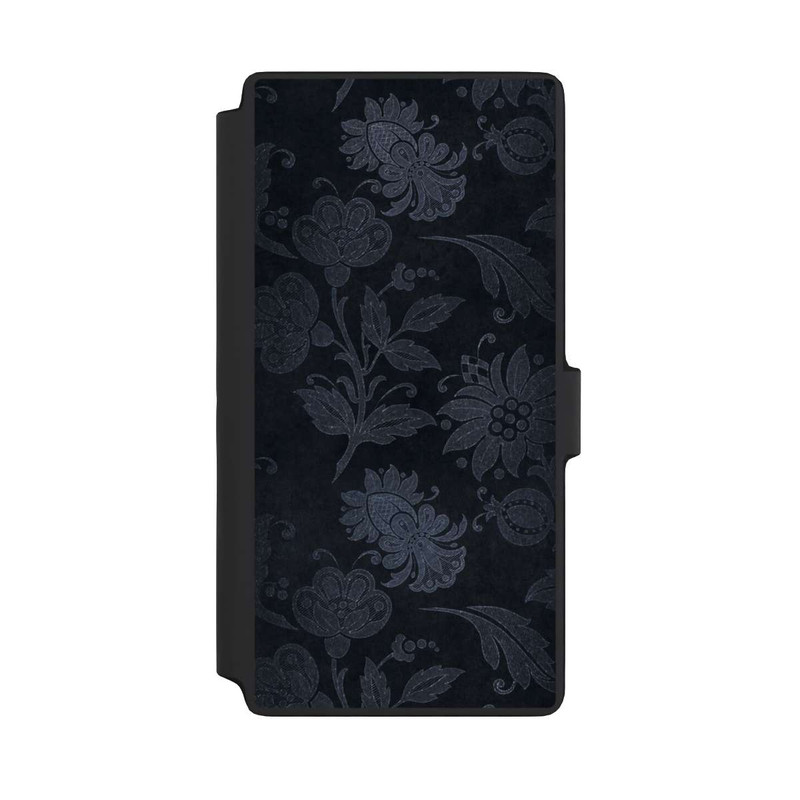 Galaxy S22 Ultra NIVOflip  Silberne Blumen auf Samt