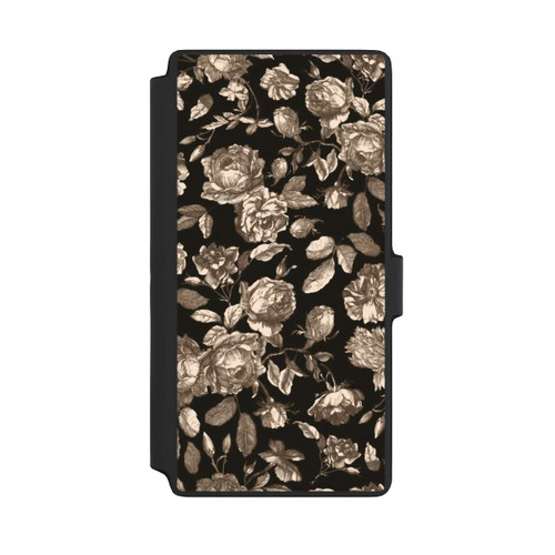Samsung Galaxy S22 Ultra NIVOflip Leinwand dunkle Blumen
