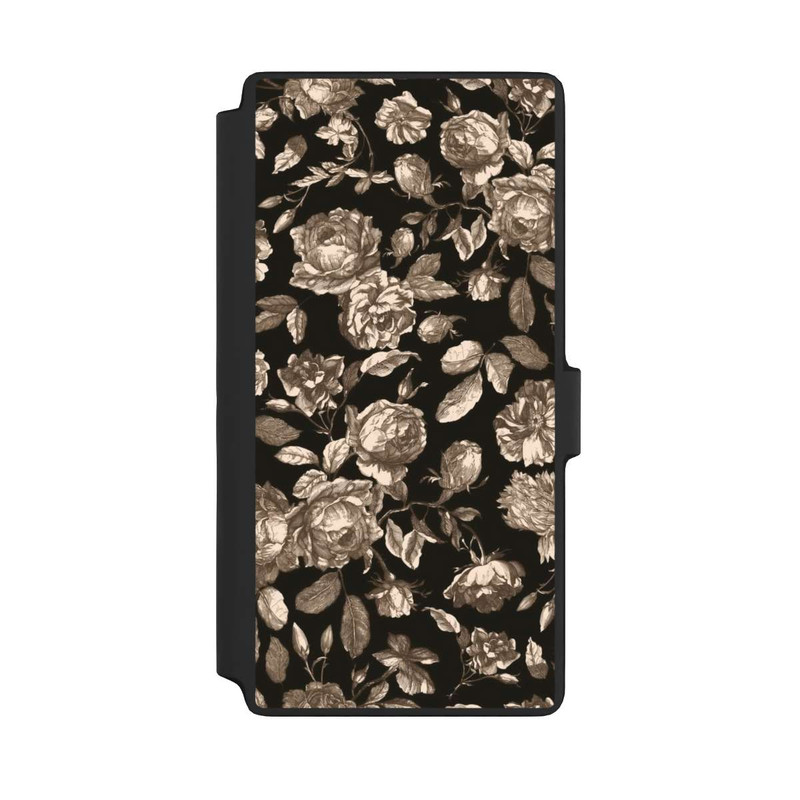Galaxy S22 Ultra NIVOflip Leinwand dunkle Blumen
