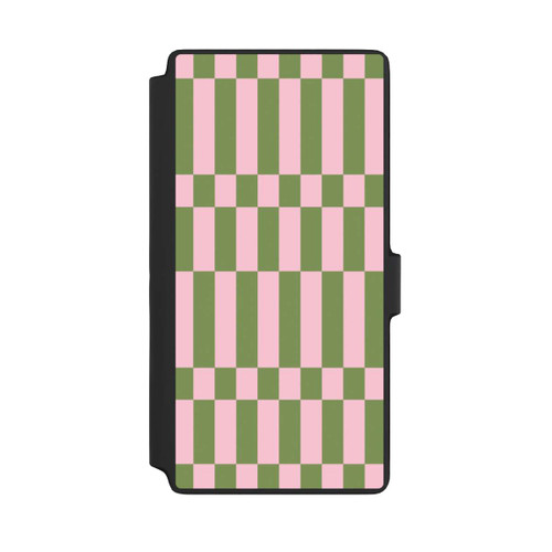 Samsung Galaxy S22 Ultra NIVOflip Sage and Pink Checked Pattern Theme