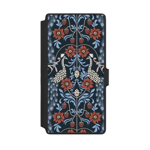 Samsung Galaxy S22 Ultra NIVOflip Vintage Peacock Garden Arts and Crafts Floral Dark