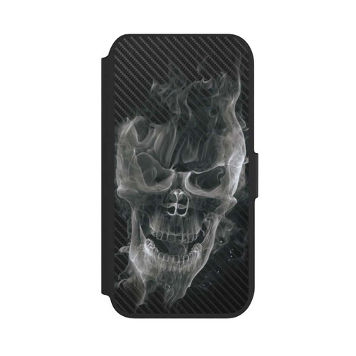 Apple iPhone SE (2022) NIVOflip rauchender Totenkopf Carbon