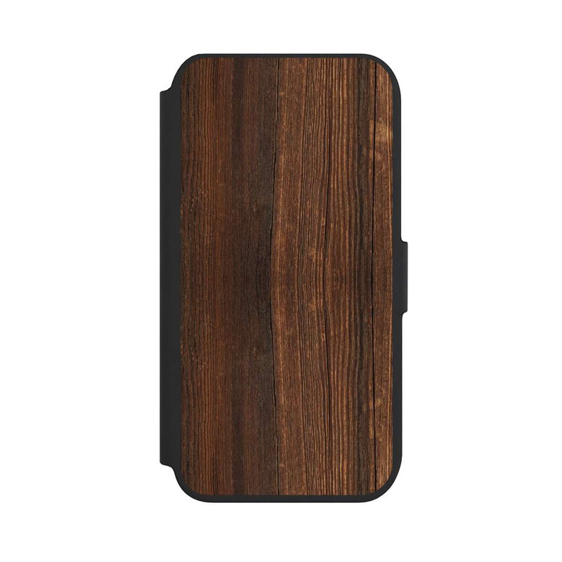 iPhone SE 2022 NIVOflip Look Bois de Noyer