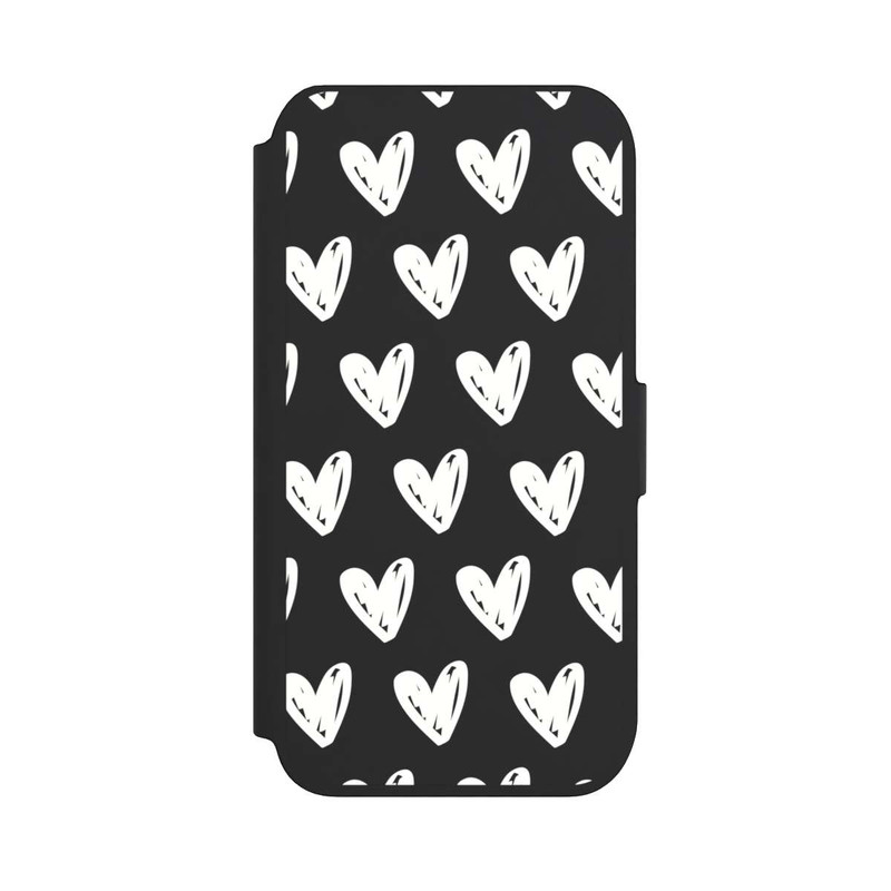 iPhone SE 2022 NIVOflip White Hearts transparent