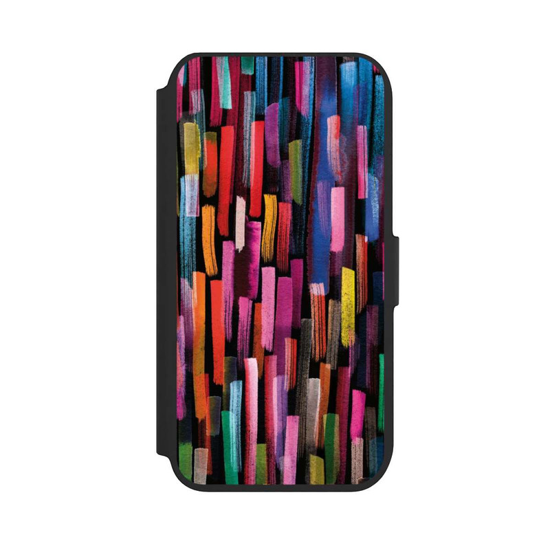 iPhone SE 2022 NIVOflip Bunte Pinselstriche schwarz