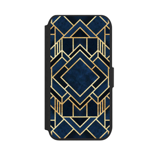 Apple iPhone SE (2022) NIVOflip Kunst Deko Blau Golddruck