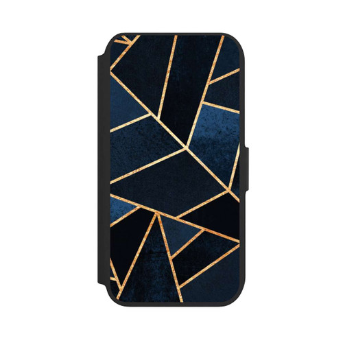 Apple iPhone SE (2022) NIVOflip Navy Stein Golddruck