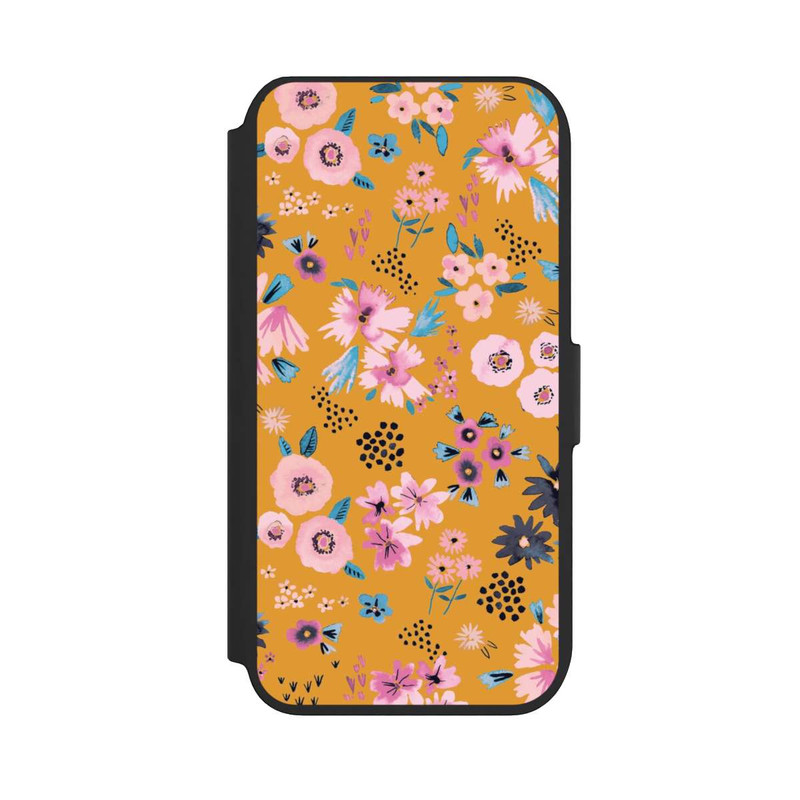 iPhone SE 2022 NIVOflip Petites Fleurs Jaune Moutarde