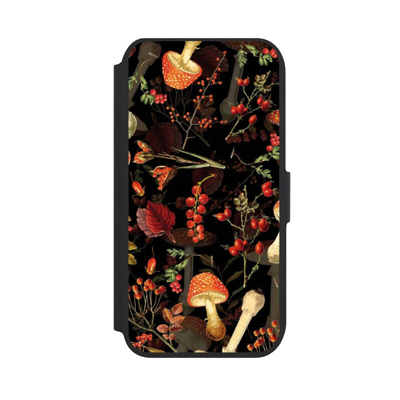 iPhone SE 2022 NIVOflip Mushroom Pattern Black