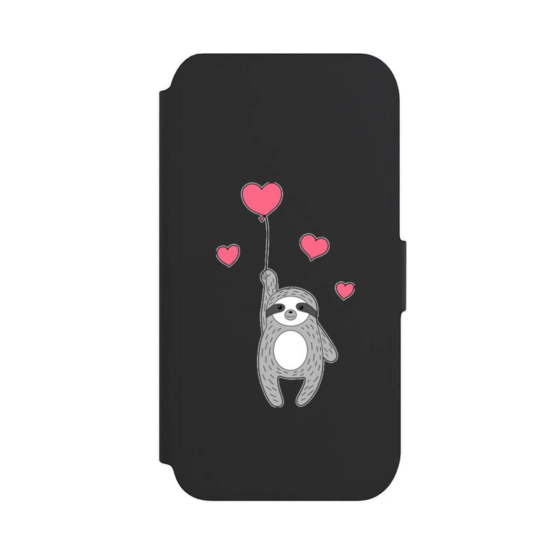 iPhone SE 2022 NIVOflip Faultier mit Herzen transparent