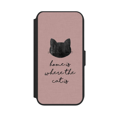 Apple iPhone SE (2022) NIVOflip Home Is Where The Cat Is - Schwarz auf Rosa