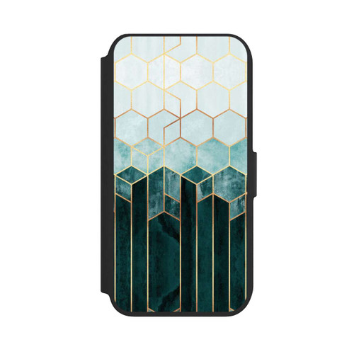 Apple iPhone SE (2022) NIVOflip Blaugrüne Sechsecke