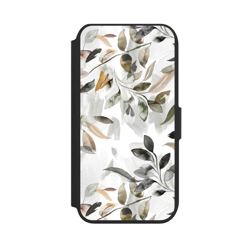 iPhone SE 2022 NIVOflip Aquarellblätter neutral
