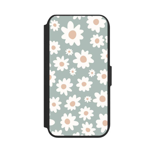 Apple iPhone SE (2022) NIVOflip Daisy Flower Seamless Pattern Green