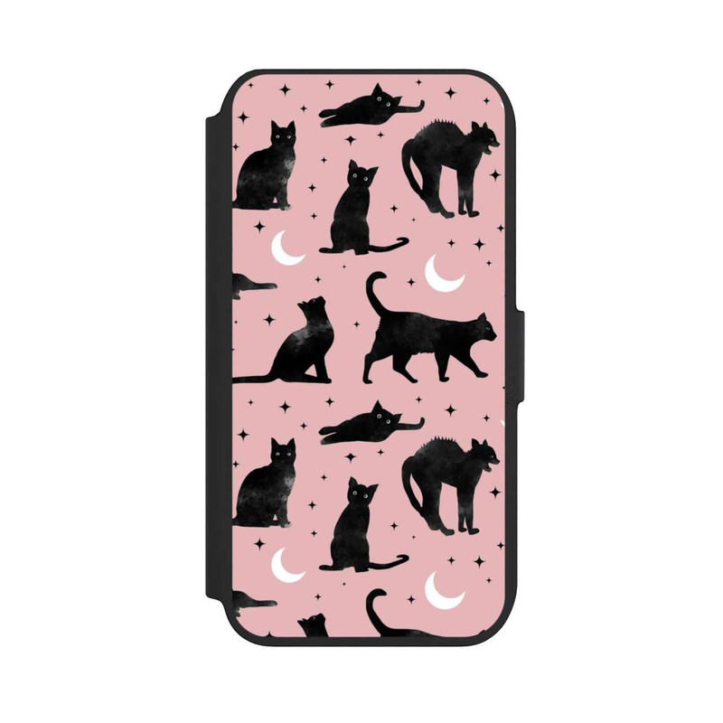 iPhone SE 2022 NIVOflip Lune & Chats Fond Rose