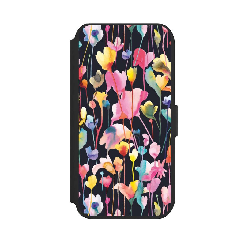 iPhone SE 2022 NIVOflip Wildblumen schwarz