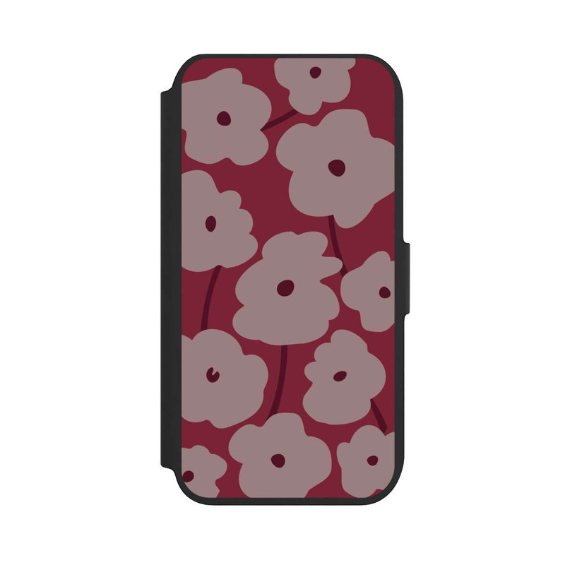 iPhone SE 2022 NIVOflip Minimalistic Flowers Bordeaux