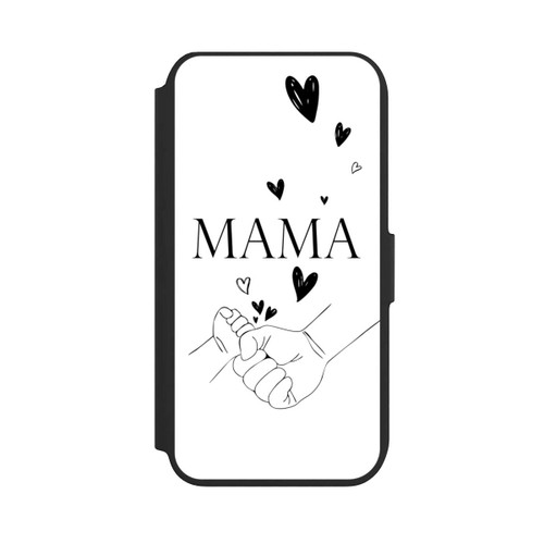 Apple iPhone SE (2022) NIVOflip Muttertag Line Art Hände Schwarz Weiß
