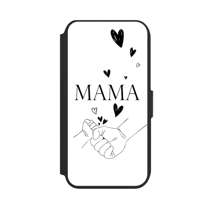 iPhone SE 2022 NIVOflip Muttertag Line Art Hände Schwarz Weiß