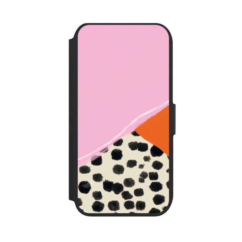 iPhone SE 2022 NIVOflip Pink and Orange Modern Art with Dots
