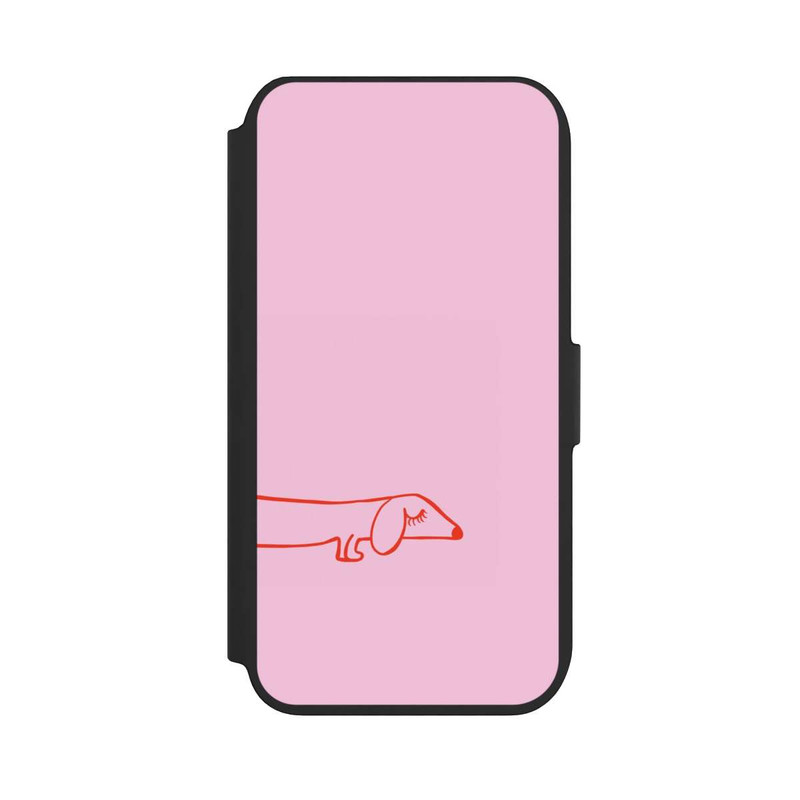 iPhone SE 2022 NIVOflip Dachshund Illustration Pink