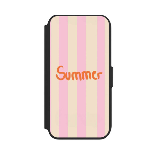 Apple iPhone SE (2022) NIVOflip Summer- Rosa und Orange Streifen Hintergrund