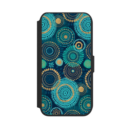 Apple iPhone SE (2022) NIVOflip Blockprint India Teal Gold