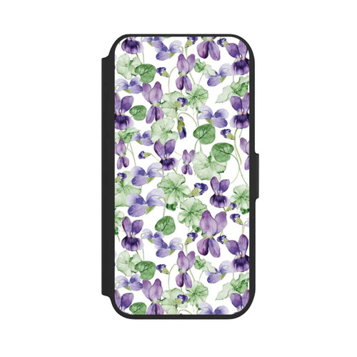 Apple iPhone SE (2022) NIVOflip Purple Wildflowers Pattern Watercolor