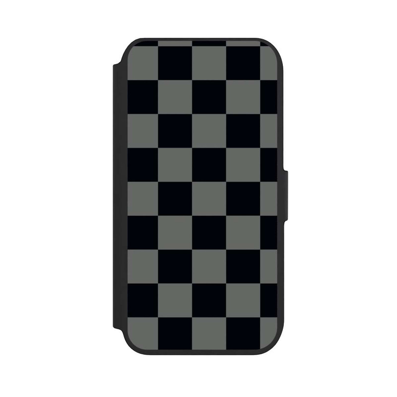 iPhone SE 2022 NIVOflip Checked Pattern Black Grey