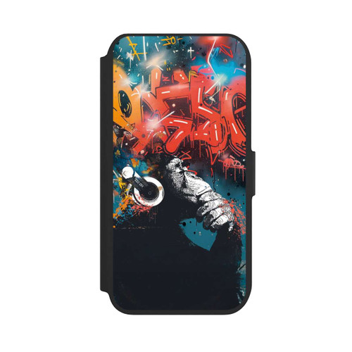 Apple iPhone SE (2022) NIVOflip Affe Stereo Kopfhörer Graffiti Street Art