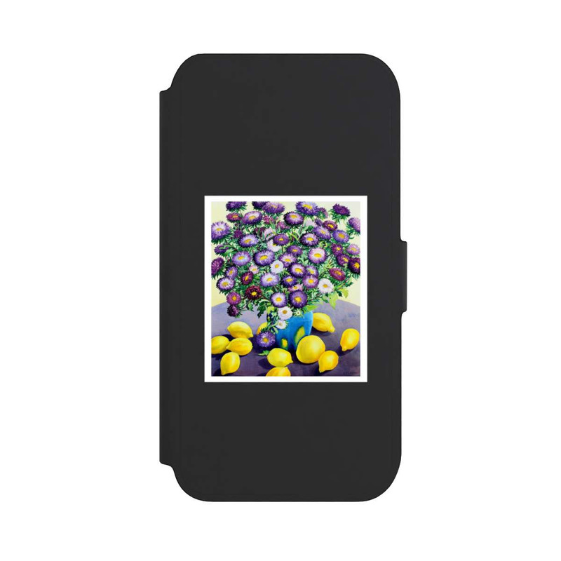 iPhone SE 2022 NIVOflip Purple Asters and Lemons by Christopher Ryland