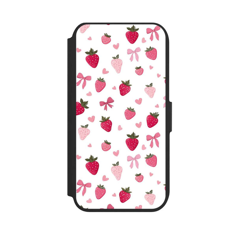 iPhone SE 2022 NIVOflip Strawberry Ribbon Pattern Pink