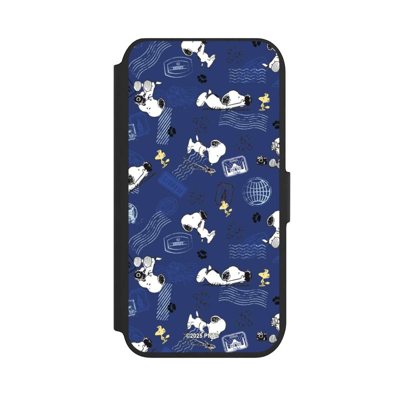 iPhone SE 2022 NIVOflip Peanuts Travel Stamps Pattern Blue