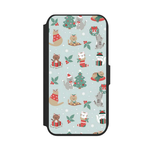 Apple iPhone SE (2022) NIVOflip festliche Katzen im Winterwunderland