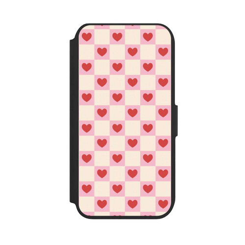 Apple iPhone SE (2022) NIVOflip Rosa Kariertes Herzmuster Valentinstag
