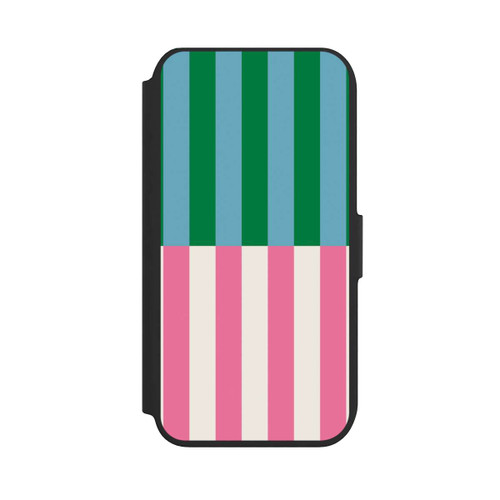 Apple iPhone SE (2022) NIVOflip Motif Rayé Vert Rose