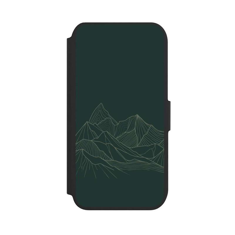 iPhone SE 2022 NIVOflip Berg Line Art Grün