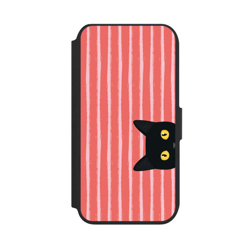 Apple iPhone SE (2022) NIVOflip Schwarze Katze Gestreift Orange