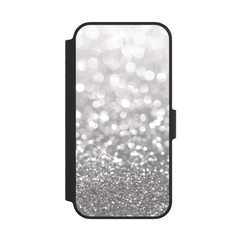 Apple iPhone 14 NIVOflip Pluie de Paillettes Argentées Look