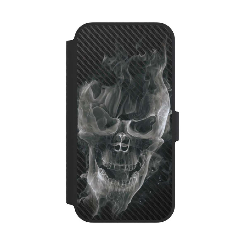 iPhone 14 NIVOflip rauchender Totenkopf Carbon