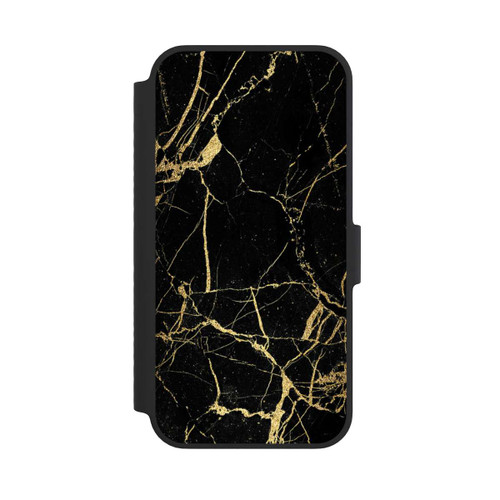 Apple iPhone 14 NIVOflip Marbre Noir et Or