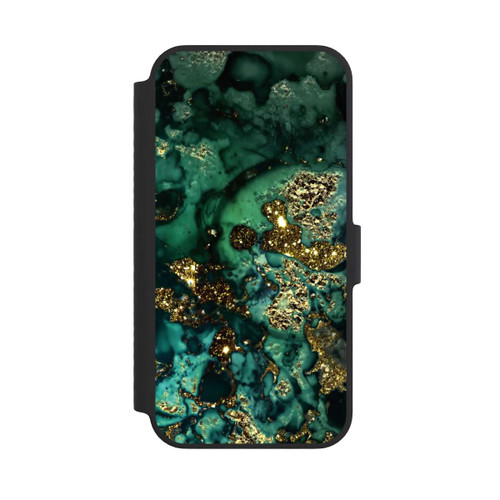 Apple iPhone 14 NIVOflip Marbre Cyan Scintillant