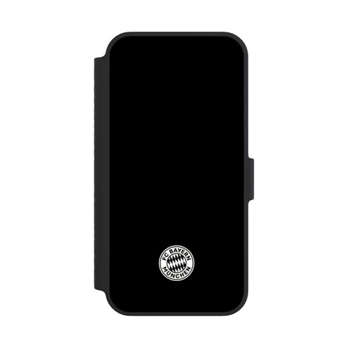 Apple iPhone 14 NIVOflip Klassisches FCB Logo Klein - Weiß auf Schwarz