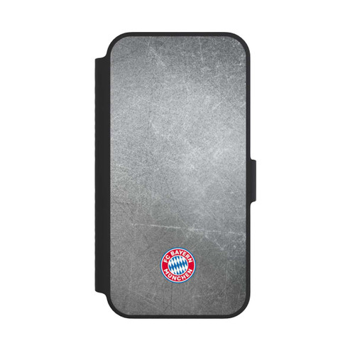 Apple iPhone 14 NIVOflip Klassisches FCB Logo Klein - Bunt auf Metalllook