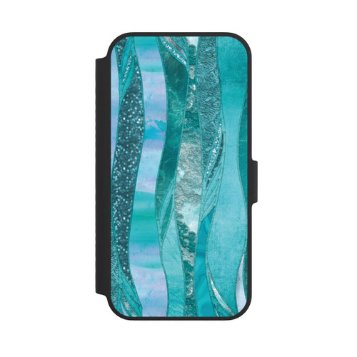 Apple iPhone 14 NIVOflip glamouröser Glitzerlook blau