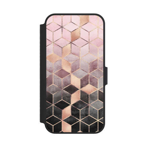 Apple iPhone 14 NIVOflip Pink-grauer Farbverlauf Würfel Druck